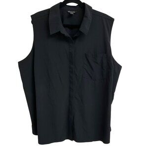 Athleta Urbanite Sleeveless Womens Plus 3X Button Down Tank Shirt Active Stretch